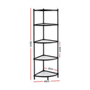 Artiss 5-Tier Kitchen Corner Shelf Rack Stand Microwave Metal Storage Shelves