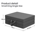 10cm Small King Single BedStory 3-Fold Mattress Folding Foam Bed Washable Cover, 190x80cm