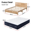 RoomSense Queen 34cm Medium Soft Gel Mattress Bundle, Oatmeal Bed Frame