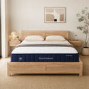 RoomSense Double 26cm Firm Mattress Bundle with Oatmeal Wooden Bed Frame