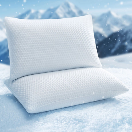 RoomSense Cooling Memory Foam Pillow Pillows 1 Pack, Anti-Flattening Bed Pillows for Hot Sleepers, Adjustable Shredded Gel Side Sleeper Pillow for Neck Support, Washable Cover, 72x50x15cm