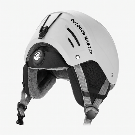 OutdoorMaster Kelvin II Ski Helmet - Snow Sport Helmet Snowboard Helmet for Men Women & Youth White L