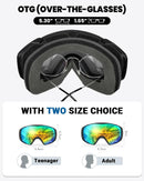 OutdoorMaster Ski Goggles with Cover Snowboard Snow Goggles OTG Anti-Fog -100% UV Protection-OM-18