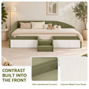 Artiss King Single Upholstered Daybed Sofa Bed with Centre Stairs, Olive