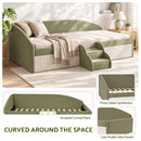 Artiss Single Upholstered Daybed, Centre Stair, Olive Green