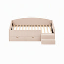 Artiss Single Upholstered Daybed with Side Stairs & Storage Drawers, Beige