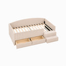 Artiss Single Upholstered Daybed with Side Stairs & Storage Drawers, Beige