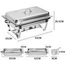Alston 9L Chafing Dish Set, Premium 410 Stainless Steel Buffet Warmer, Bain Marie Food Server with Fuel Holders & Lid, Stackable Catering Equipment for Hotels, Parties, Weddings & Banquets, Silver