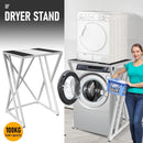 Dryer Stand Over Front Loading Washing Machine, 100kg Heavy Duty Steel Stacking Kit, 102x67x60cm Space Saving Shelf for Small Home, Anti-Slip Rubber Surface, Fits Tumble Dryers & Washers, White