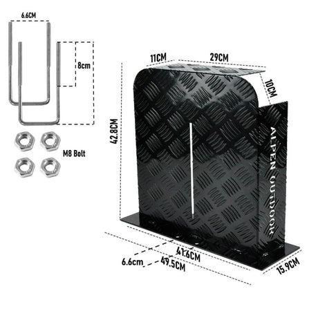 Alpen Outdoor Base 2mm Aluminum Diesel Heater Fuel Tank Cover, Heavy Duty Protective Guard for 10L 15L Tanks, Simple Installation, Double Side,Safe UV & Impact Shield, Ideal for Camping & RV