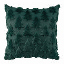 Jingle Jollys Christmas Tree Pillow Covers 2 Packs Cushion Covers Soft Faux Fur Jacquard Throw Pillow Covers 45 x 45cm Green