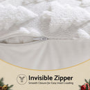 Jingle Jollys Christmas Tree Pillow Covers 2 Packs Cushion Covers Soft Faux Fur Jacquard Throw Pillow Covers 45 x 45cm White