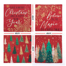 Jingle Jollys Christmas Cushion Covers Set of 4 Pillow Covers 45x45cm with 4 Cute Patterns Red