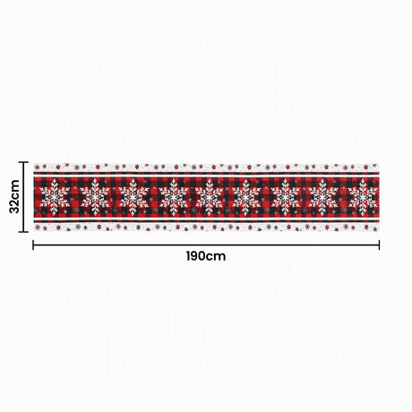 Jingle Jollys Christmas Table Runner Snowflake 190x32CM Dining Party Decor Linen