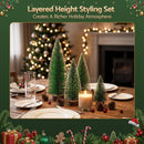Jingle Jollys Christmas Table Decoration 4Pcs Mini Tree Set Frosted Party Decor