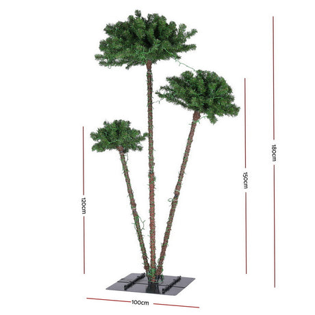 Jingle Jollys Christmas Tree 3-in-1 LED Xmas Palm Tree Party Decor 1.2/1.5/1.8M