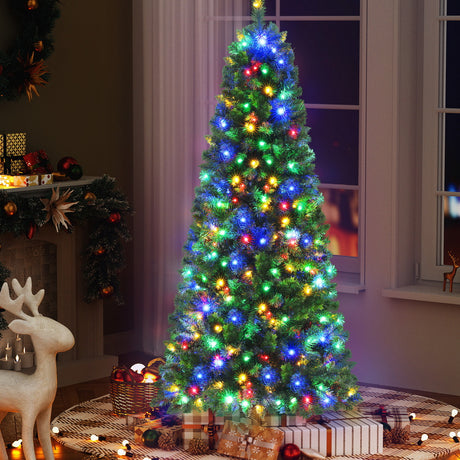 Jingle Jollys 1.8M Pre-lit Christmas Tree 8 Mode Multi Colour 200 LED Light Xmas