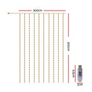 Jingle Jollys 3X3M Christmas Lights Curtain String Light 300 LED Cool White