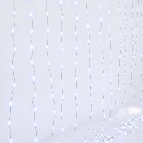 Jingle Jollys 3X3M Christmas Lights Curtain String Light 300 LED Cool White