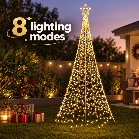 Jingle Jollys Solar Christmas Tree 3.6m 800 LED Net Lights Xmas Trees Decoration