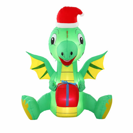 Jingle Jollys Christmas Inflatable Dragon 1.8M Height LED Outdoor Decorations Illuminated