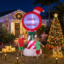 Jingle Jollys Christmas Inflatable Pole 1.8M Height LED Outdoor Decorations Illuminated