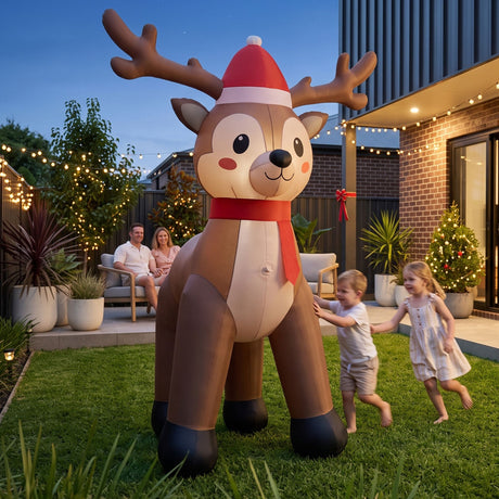 Jingle Jollys Christmas Inflatable Reindeer 2.5M Illuminated Decorations