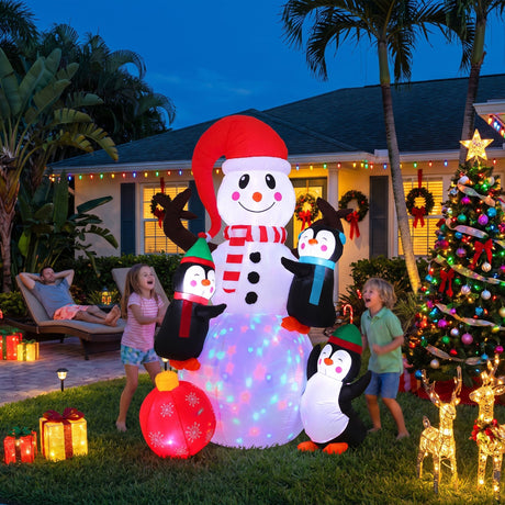 Jingle Jollys Christmas Inflatable Snowman 1.8M Height LED Outdoor Decorations Illuminated