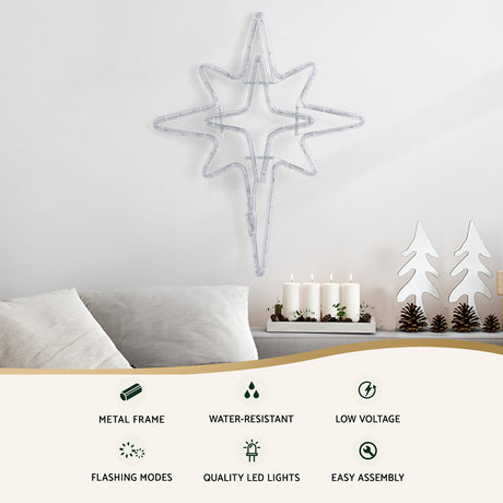 Jingle Jollys Christmas Lights 57cm Bethlehem Star 90 LED Xmas Decorations Motif
