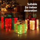 Jingle Jollys Christmas Lights 60 LED Fairy Light Gift Box 3pcs Decorations RGW