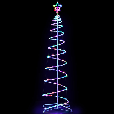 Jingle Jollys Christmas Tree 1.8m 100 RGB LED Rope Lights Xmas Trees Decoration