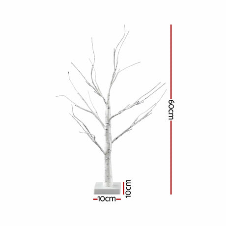 Jingle Jollys Lighted Branch Tree Christmas Decorations Warm White Christmas Lights 2 Pack 60cm