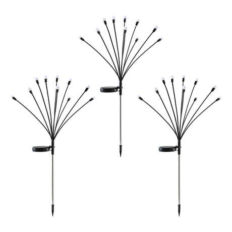 Jingle Jollys Christmas Lights Solar Firefly Lights Garden Decoration Path Lights Multicolour 3 Pack