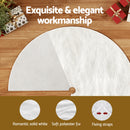 Jingle Jollys Christmas Tree Skirt 120cm Plush Xmas Fluffy Ornaments Decor White