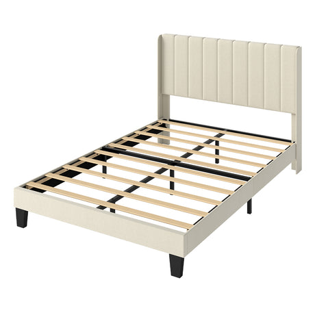 Levede Metal Wooden Bed Frame Queen Panel Plush Upholstered Mattress Platform-2050056770650509312