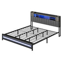 Levede King Bed Frame with Storage Headboard RGB LED-2050056749263753216