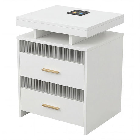 Levede Smart Bedside Table RGB Motion Sensor Charging Nightstand Bedroom Modern-2050056780293214208