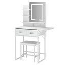 Levede Dressing Table LED Makeup Mirror Stool Set Vanity Desk Fold-up Panel-2050056768968593408