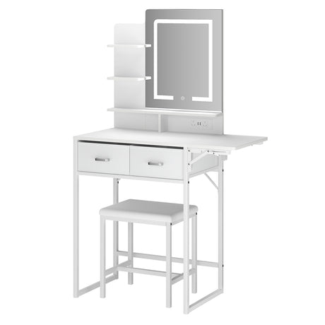 Levede Dressing Table LED Makeup Mirror Stool Set Vanity Desk Fold-up Panel-2050056768968593408