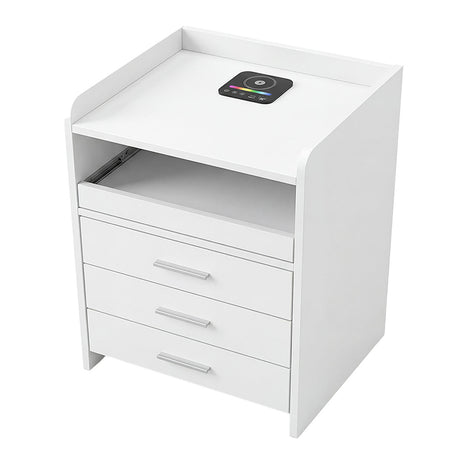 Levede Smart Bedside Table USB Wireless Charging Motion Sensor Light Nightstand-2050056780473569280