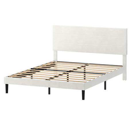 Levede Queen Bed Frame Upholstered Adjustable Headboard Platform Mattress Base-2050056771749416960