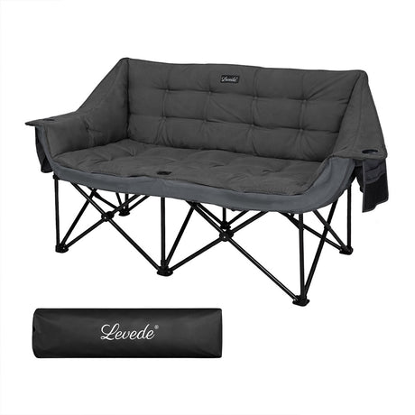Levede Double Camping Chair Folding Outdoor Portable Fishing Picnic Travel Seat-2050056782503612416