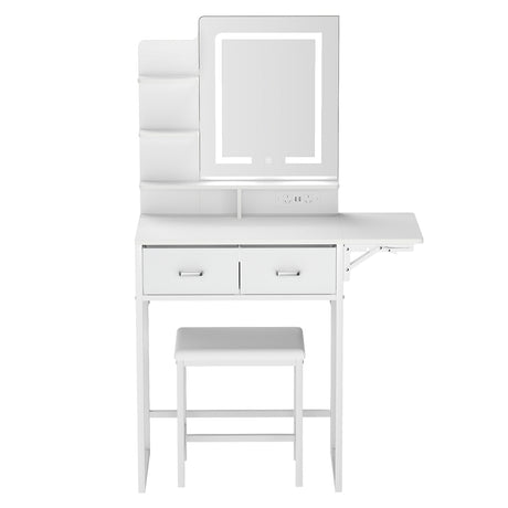 Levede Dressing Table LED Makeup Mirror Stool Set Vanity Desk Fold-up Panel-2050056768968593409