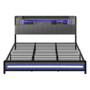 Levede King Bed Frame with Storage Headboard RGB LED-2050056749263753217