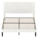 Levede Double Bed Frame Upholstered Adjustable Headboard Bed Platform White-2050056771384512513