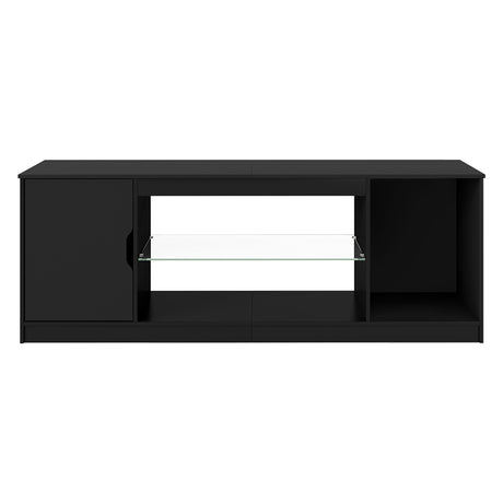Levede TV Stand Storage with LED 140cm Black-2050056754112368641