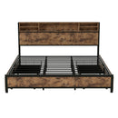 Levede King Bed Frame Industrial Storage LED Charing-2050056748445863937