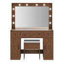 Levede Dressing Table LED Makeup Mirror Stool Set  Vanity Desk Cabinet 3 Drawers-2050056769220251649