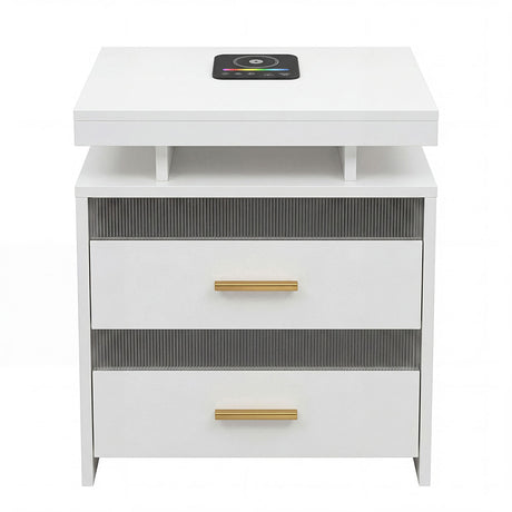 Levede Smart Bedside Table RGB Motion Sensor Charging Nightstand Bedroom Modern-2050056780293214209