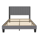 Levede Metal Wooden Bed Frame Double Panel Plush Upholstered Soft Headboard Grey-2050056770482737153